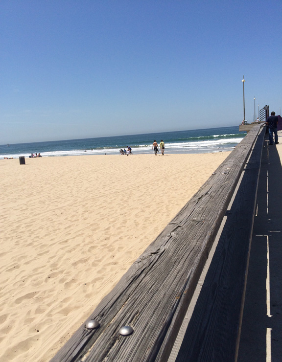 Venice Pier mid-day- surfer in the distance