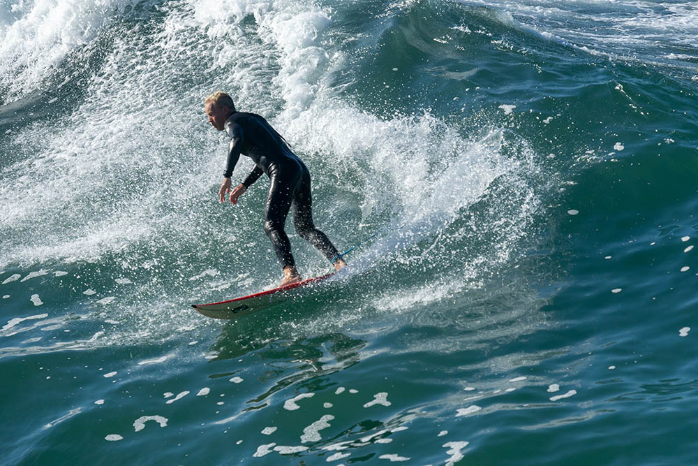 Hermosa surfer March morning