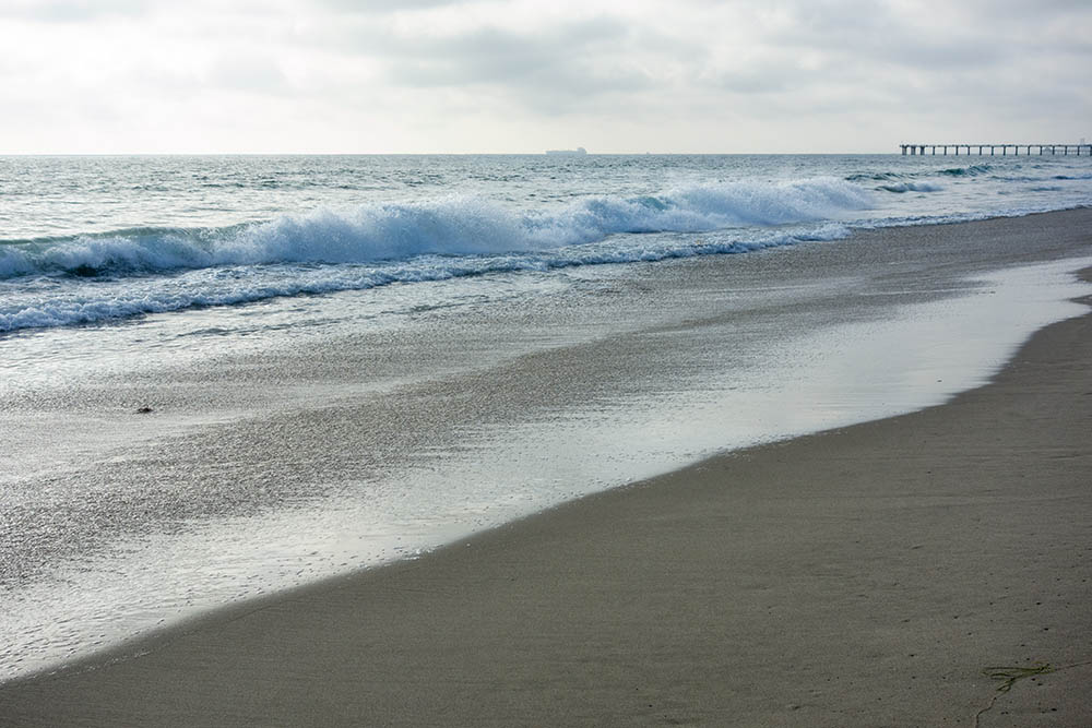 evening breakwall view