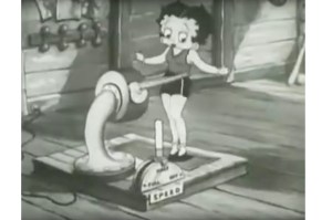 Vintage Betty Boop cartoon with exercise belt